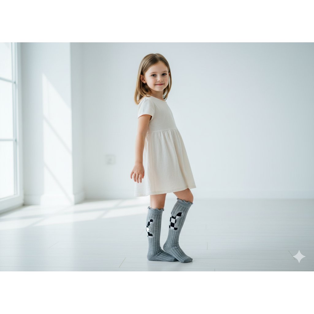 Trendy Checkerboard Bunny Socks