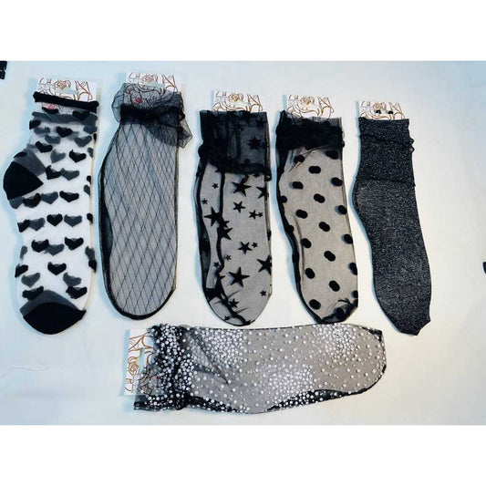 Elegant Sheer and Patterned Socks