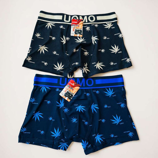Bold Leaf Print Boxer Briefs
