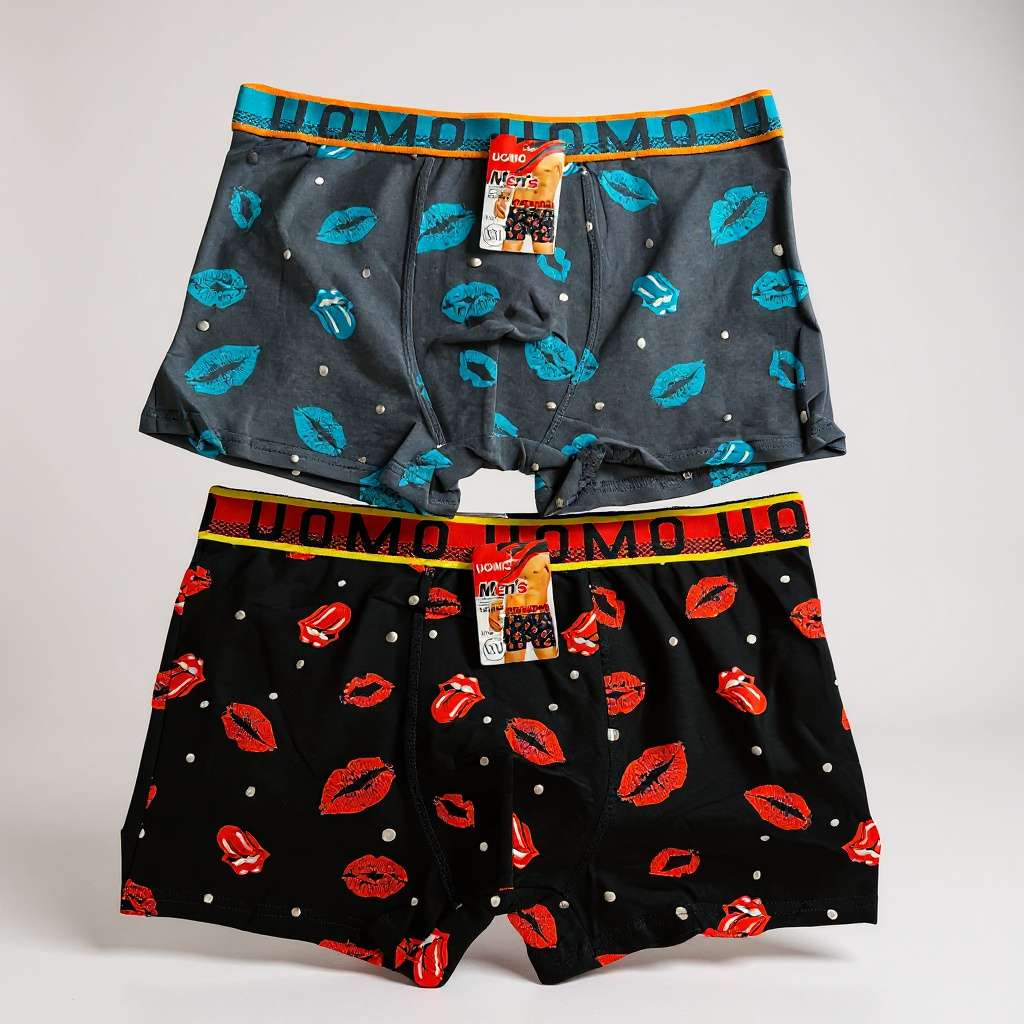 Rockstar Vibe: Iconic Lips Print Boxer
